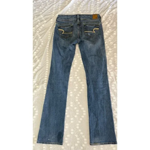 American Eagle Poplooks Stretch Lot Of 2 Woman's Jeans Slim Boot Cut Size 0-med - Picture 6 of 14